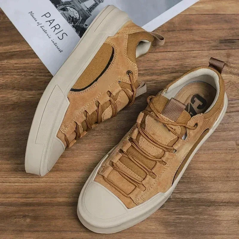 Trend Men's Casual Leather Shoes 2023 New Shoes for Men High-top Black Casual Male Sneakers Platform S 2023 New Tenis Masculino 2