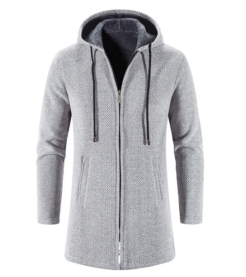 Description Picture 6 of itemMen's Sweaters Coat Autumn Winter New Hot Warm Zipper Medium Long Cardigan Sweaters Man Casual Knitwear Sweatercoat mens clothes