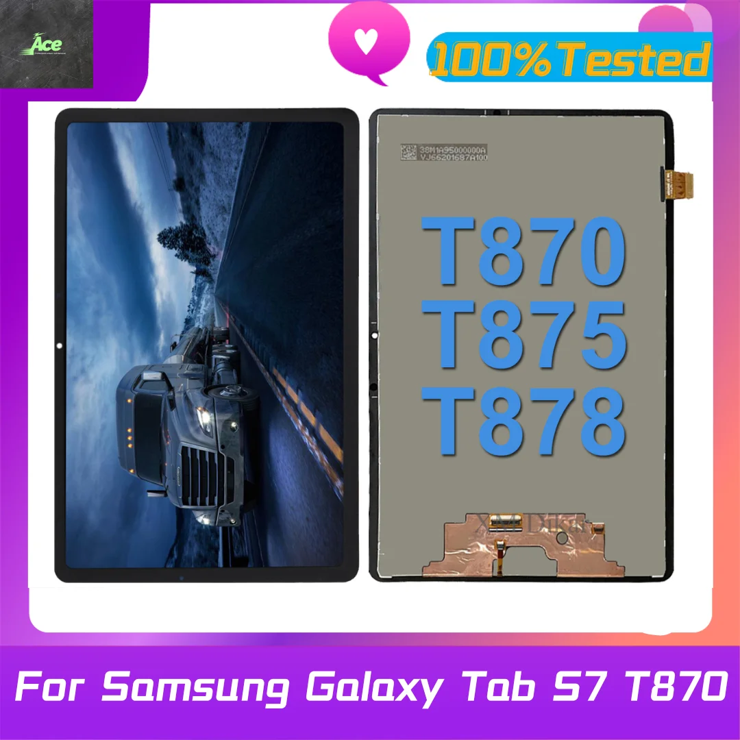 하이 퀄리티 LCD 디스플레이 터치 스크린 디지타이저 패널 센서 어셈블리, 삼성 갤럭시 탭 S7 SM-T870 T875 T876B 11.0 인치