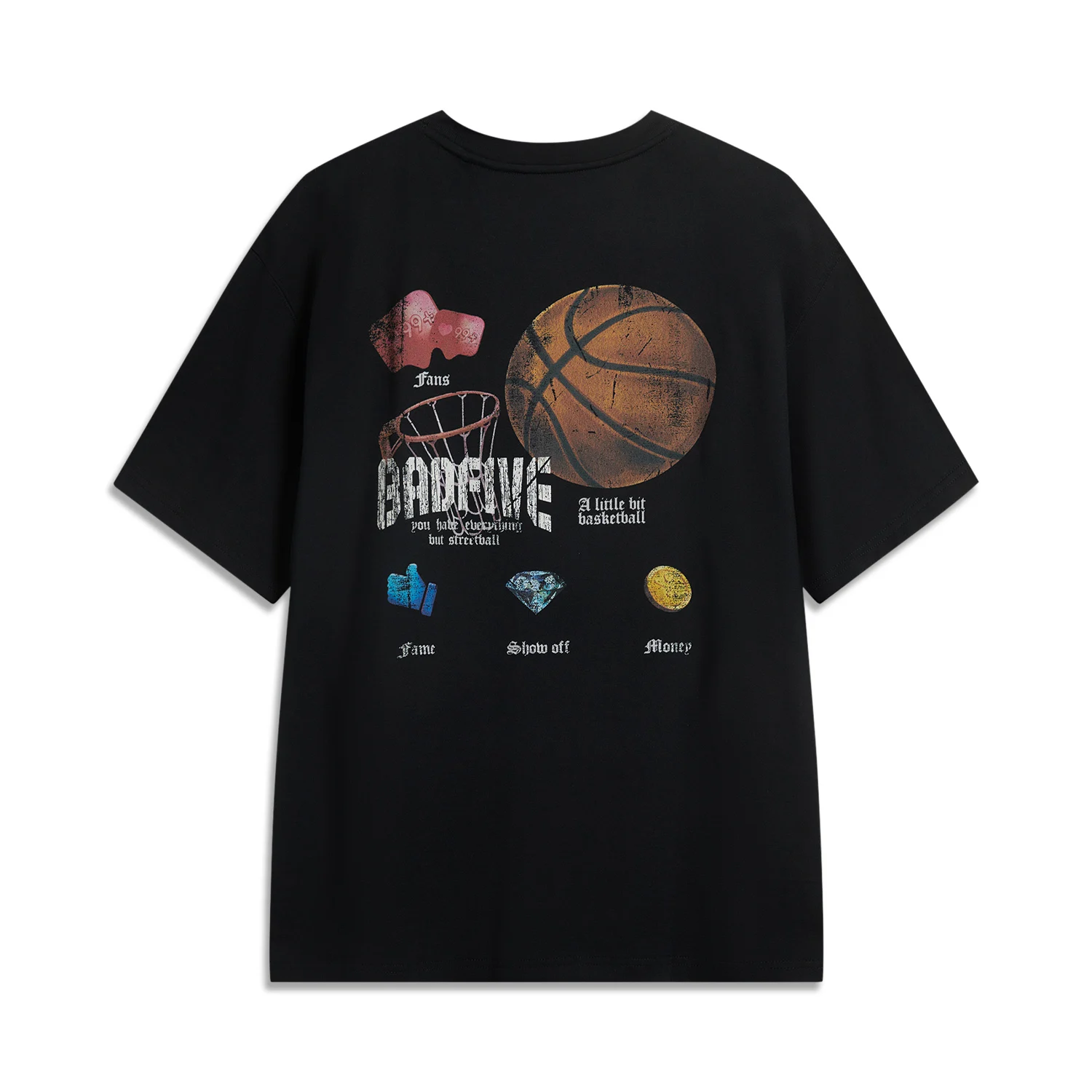 Li-Ning Men Basketball T-Shirt Round Neck Comfortable LiNing Short Sleeve Tee Tops AHSV063