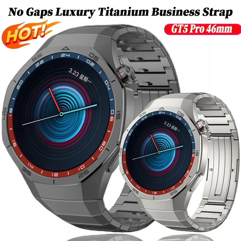Luxury Titanium Alloy Strap for Huawei Watch GT5 Pro - Premium Metal Bracelet Band