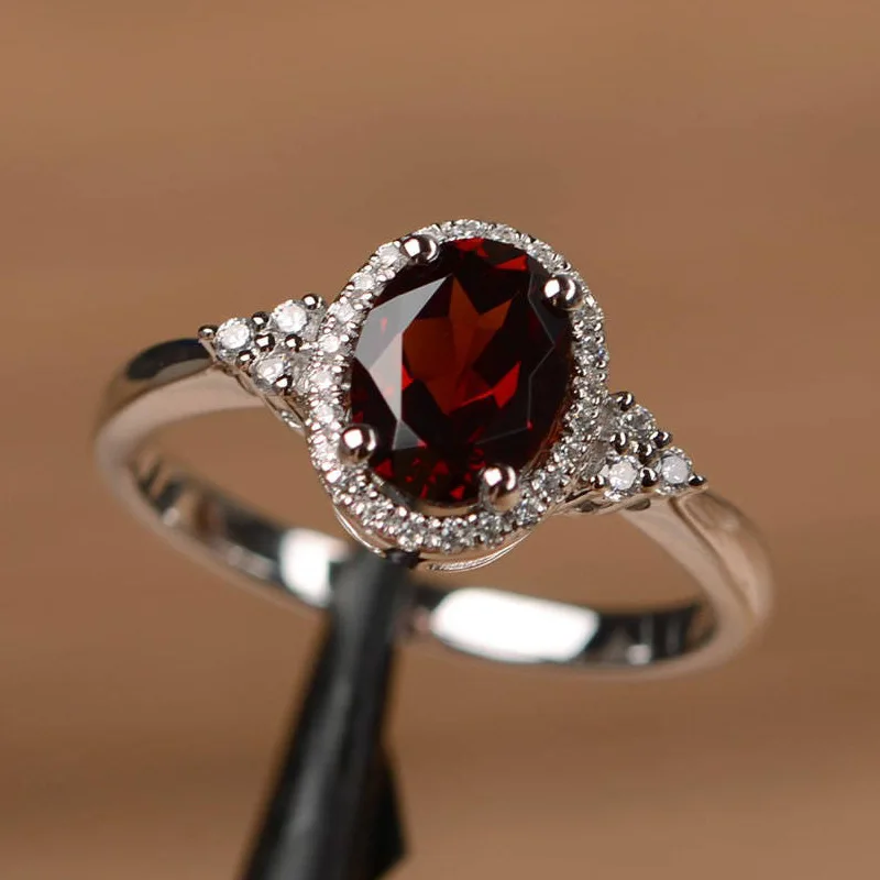 Women's Silver Plated Rings Ruby Emerald Sapphire Wedding Engagement Jewelry Wholesale Hot Selling Fashion Accessories 5