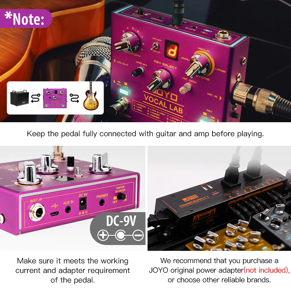 R-16 VOCAL LAB Vocal Guitar Pedal 9 Mixed Vocal Harmony Effects 3-position Vocal