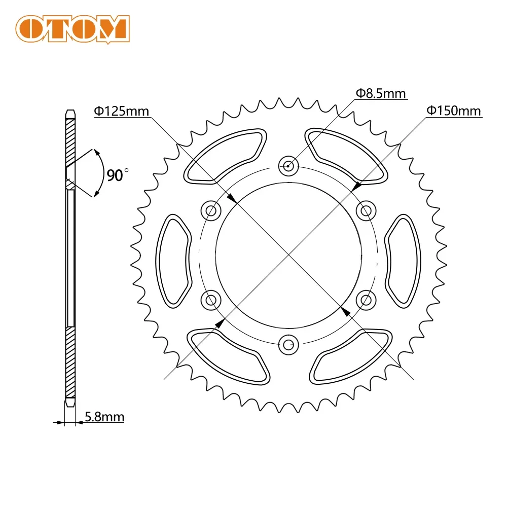 Motocross Rear Sprocket Steel Chain 41T 46T 47T 49T 52T For KTM EXC EXCF SX SXF SXC XCW SMR SMC MXC LC4 LSE Motorcycle Part