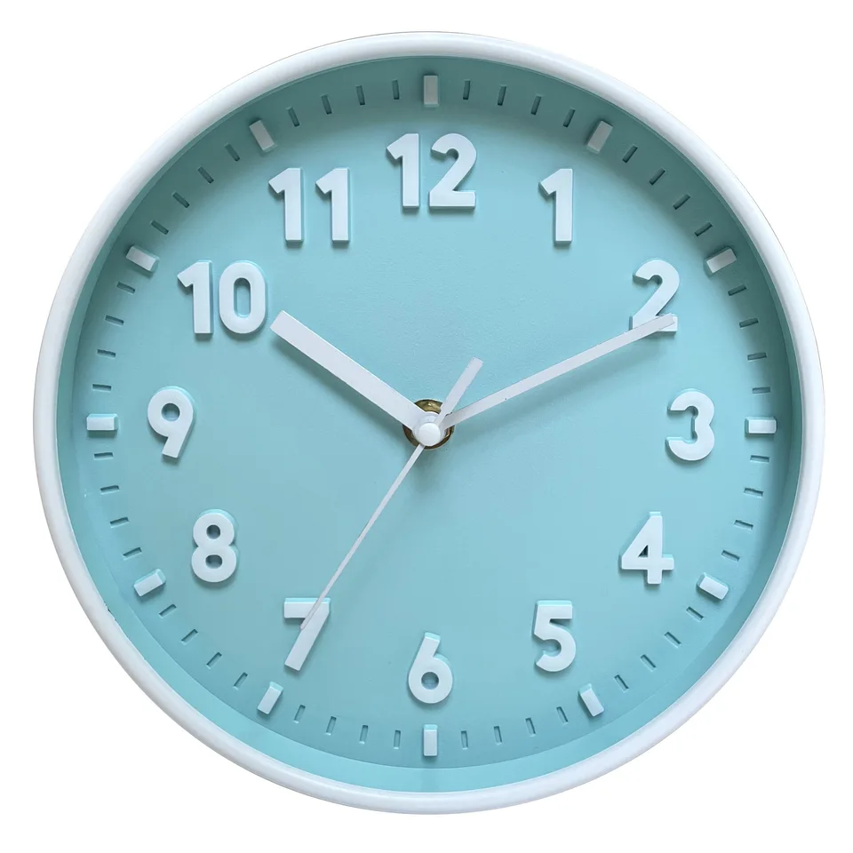 Orologio Da Parete Piccolo 15 Cm Azzurro: Design Moderno Con Numeri Grandi Per Cucina O Soggiorno