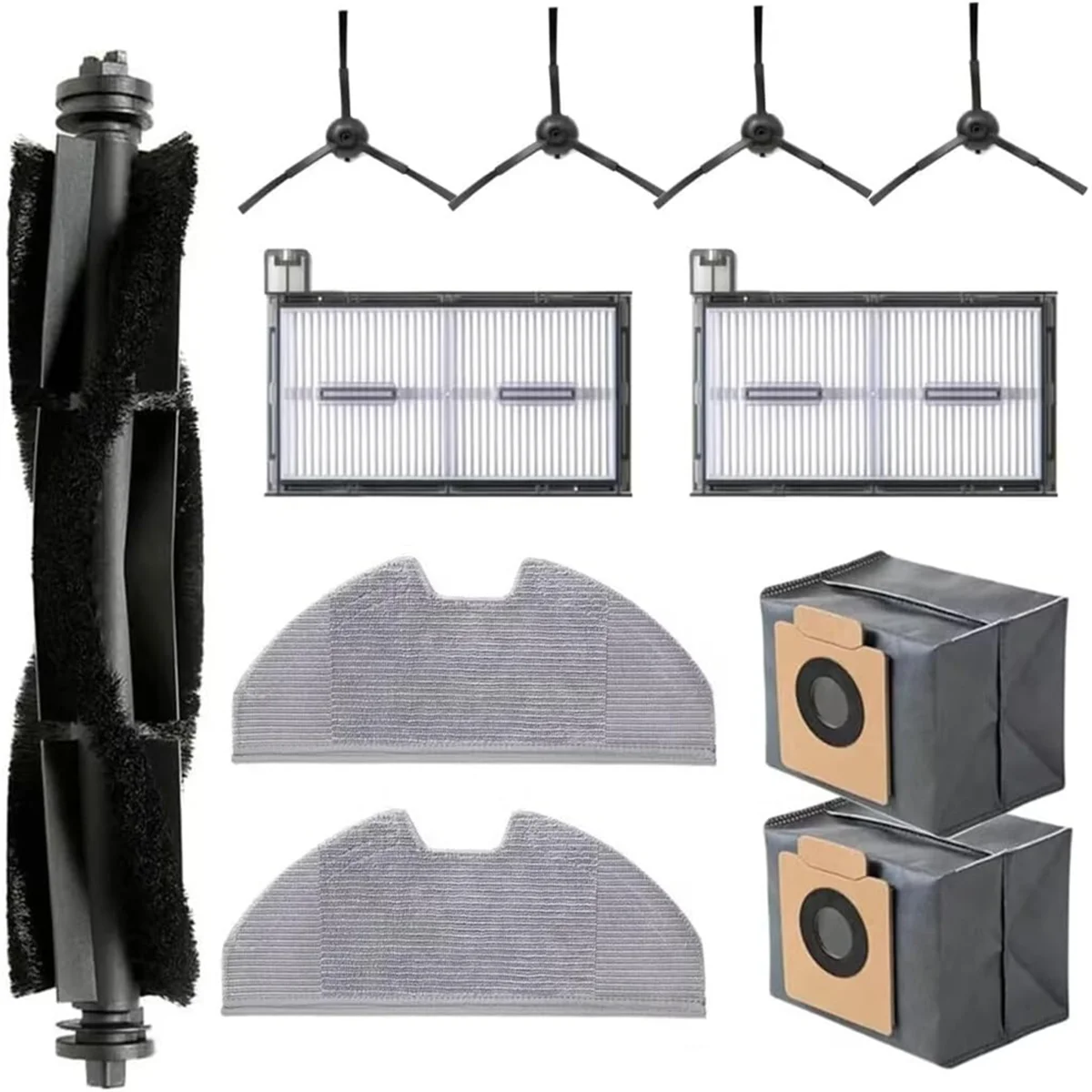FZFZ Replacement Parts for X8 Pro Vacuum Cleaner Accessories Kit, Main Brush,Side Brushes,Mop Cloth Pads,Vacuum Dust Bag