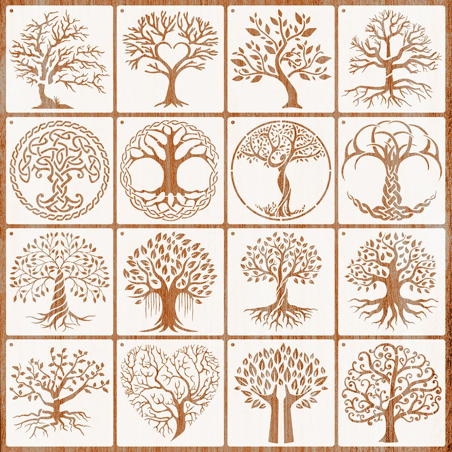 Tree-of-Life-Stencils-Set-for-Painting-on-Wood-Table-Wall-Cloth ...