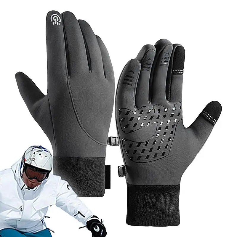 

Windproof Winter Gloves Non-Slip Screen Touch Waterproof Mittens Polar Fleece Gloves For Horseback Riding Skiing Driving Running
