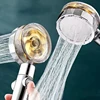 Pressurized Shower Head 360 Degree Water Saving Rotation Turbo Propeller Fan Bathroom Accessories 2