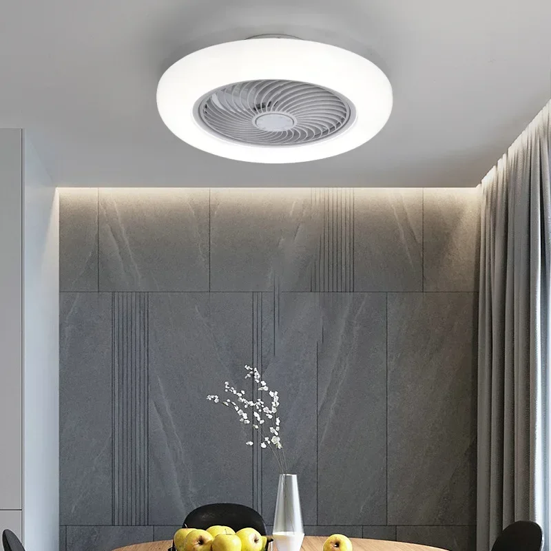 Ceiling Fan Smart Ceiling Fan With Lights Remote Control Bedroom Decor 52cm Air Invisible Blades Retractable Silent ceiling fan,led ceiling fan lights,led fan light
