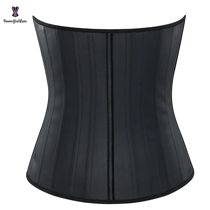 New Design Tummy Control Sheath 11.81"Slimming Belt Long Torso Waist Trainer Shaper Shinny Latex Rubber Corset For Women images - 6