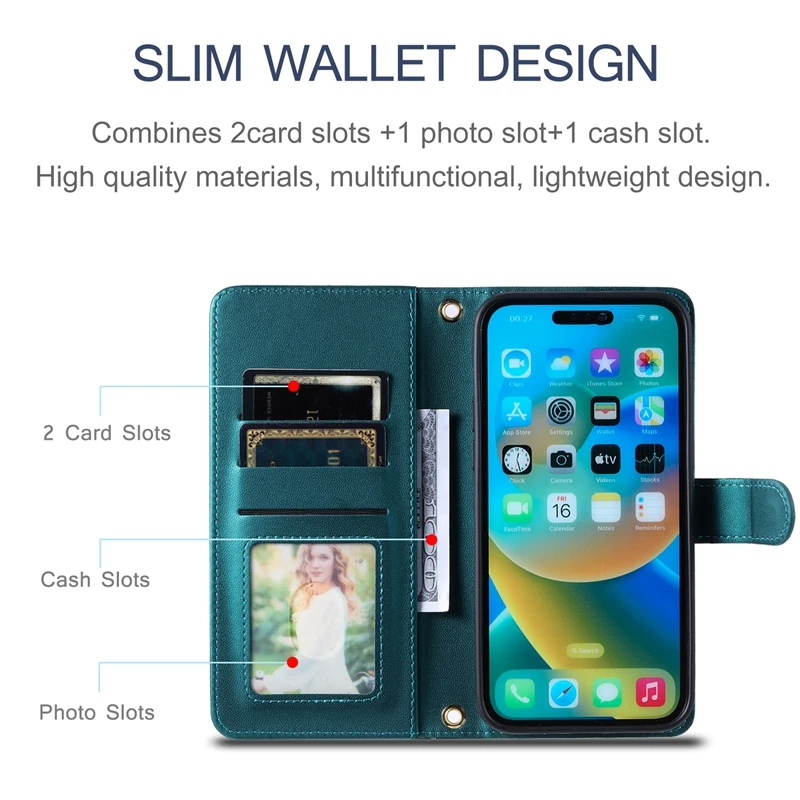 Checkered PU Leather Ultra-Thin Wallet Magnetic Phone Case Cover