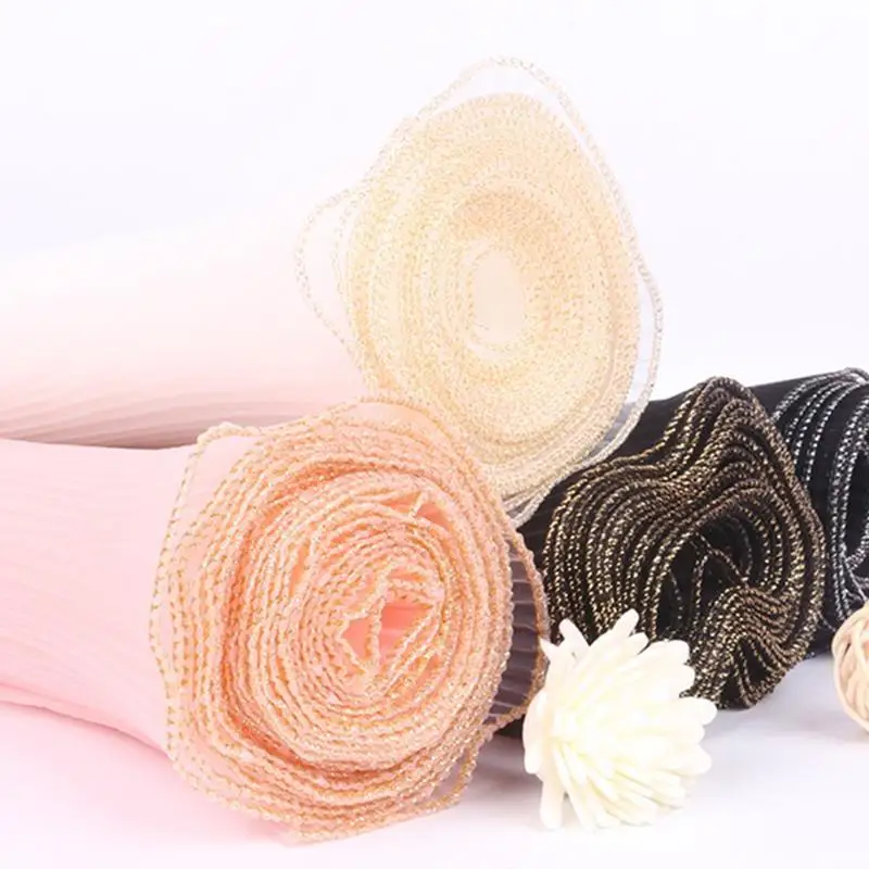 Elegant Pearl Wave Yarn Flower Wrapping Paper - Lace Mesh Bouquet Gift Packaging Decor (28cm x 4 yards)