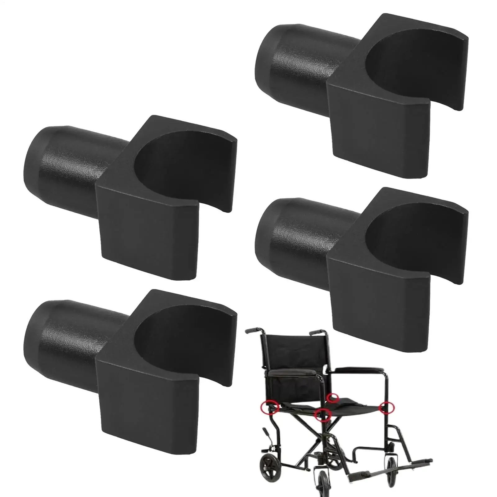 4pcs Plastics wheelchair seat rail guide auxiliary Wheelchair U-shaped guide rail slider Smooth Auxiliary Accessories