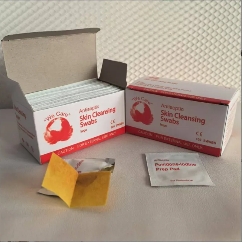 Skin iodine wound disinfection treatment, convenient to carry outdoor sports disaster essential first aid kit supplies