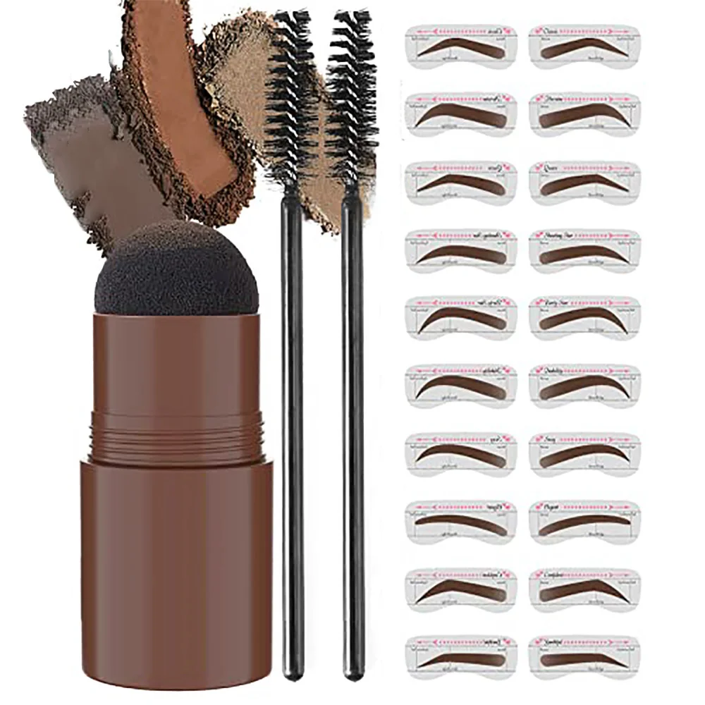 Eyebrow Stamp Perfect Shaping Kit Eyebrow Stencils Waterproof Long Stick Shape Stamp Brow