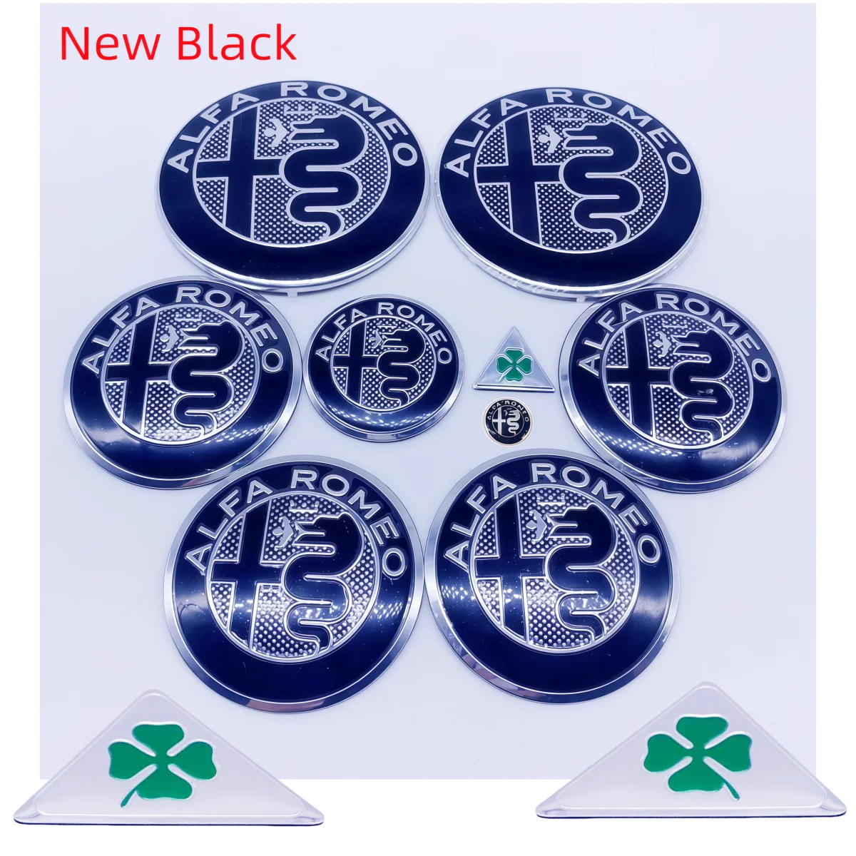 11Pc Car Steering Wheel & Front Hood Emblem Stickers - Multiple Sizes Available