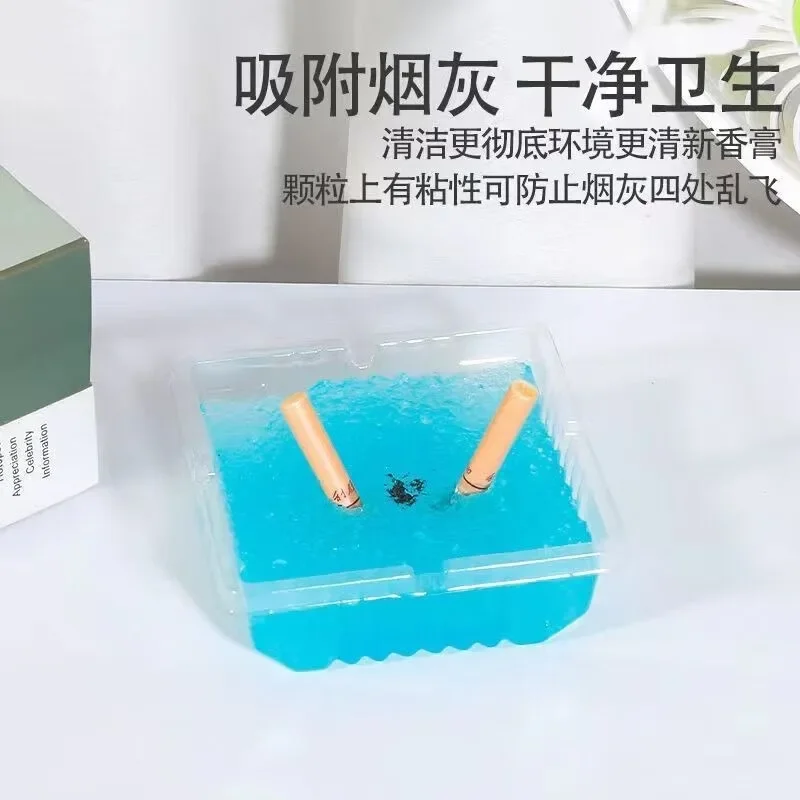 Portable ashtray silicone ashtray 10Pcs disposable smoke sand plastic ashtray household outdoor travel party portable fire-proof ashbox deodorize fragrance gel