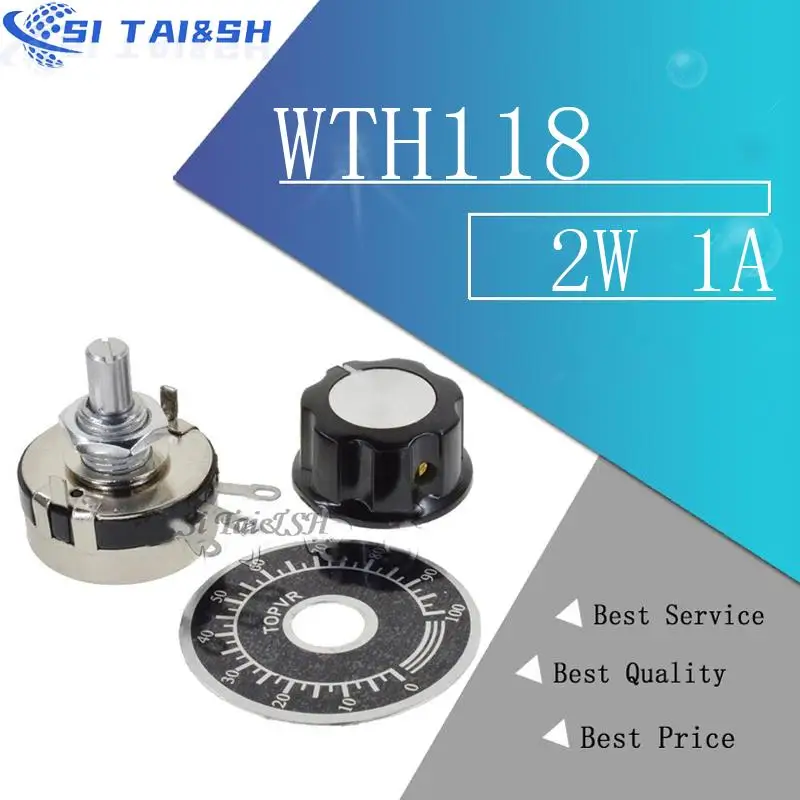 1 set WTH118 DIY Kit Parts 2W 1A Potentiometer 1K 2.2K 4.7K 10K 22K 47K 100K 470K 1M for Potentiometer Kit