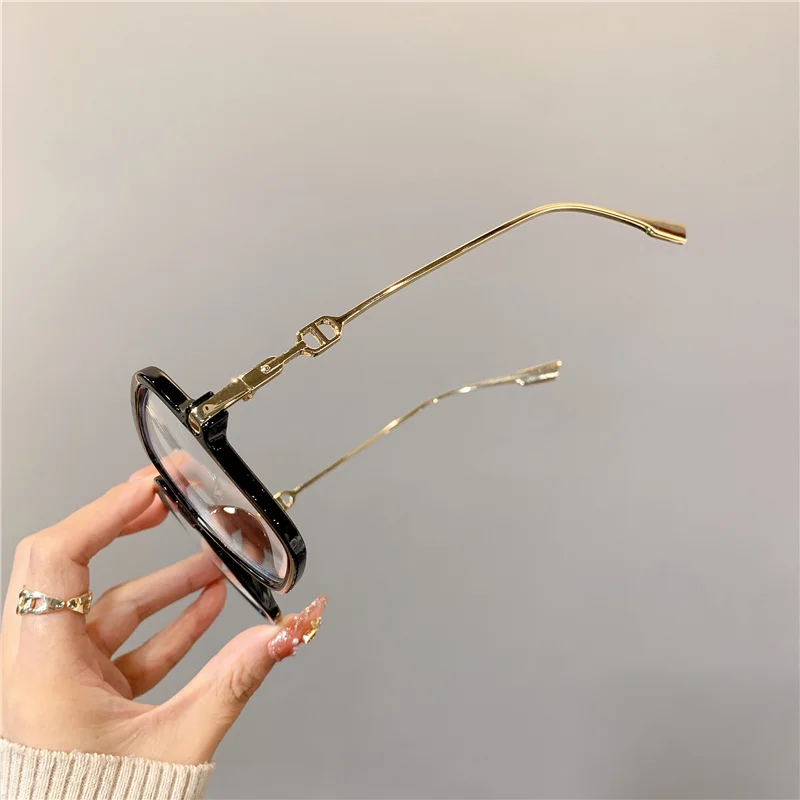 Fashion Oversized Square Eyewear Retro Women's Anti-blue Light Bloking Metal Frame Glasses Trend Optical Computer Eyeglasses - Image 4
