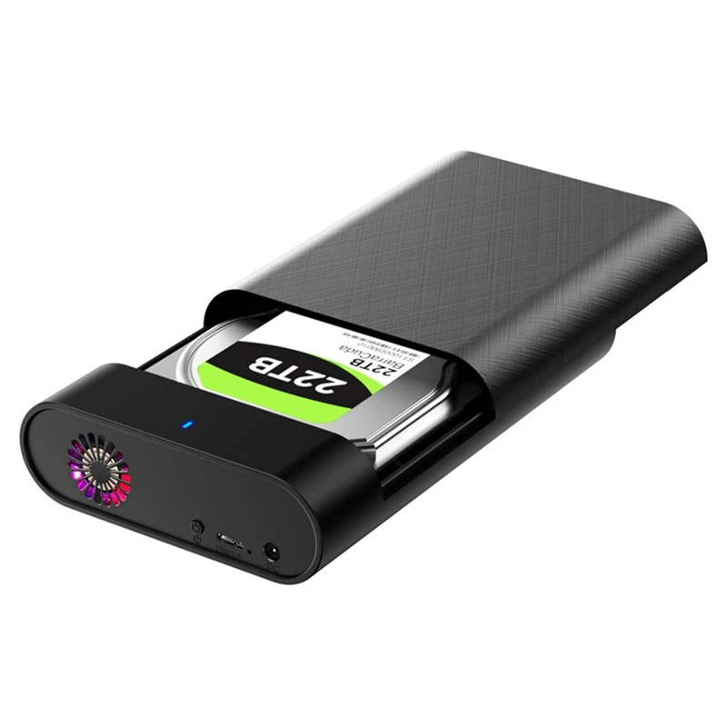 2.5/3.5 인치 SSD 케이스 USB3.0 하드 드라이브 인클로저 USB3.0 리더 5Gbps 28TB 어댑터 RGB SSD 박스 PC용 EU 플러그-ELEC