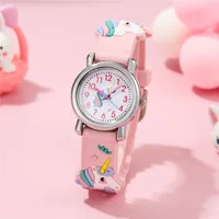 Cute Unicorn Pattern Children's Cartoon Watch Silicone Children's Watch Boys and Girls Cute Cartoon Quartz Watch 1