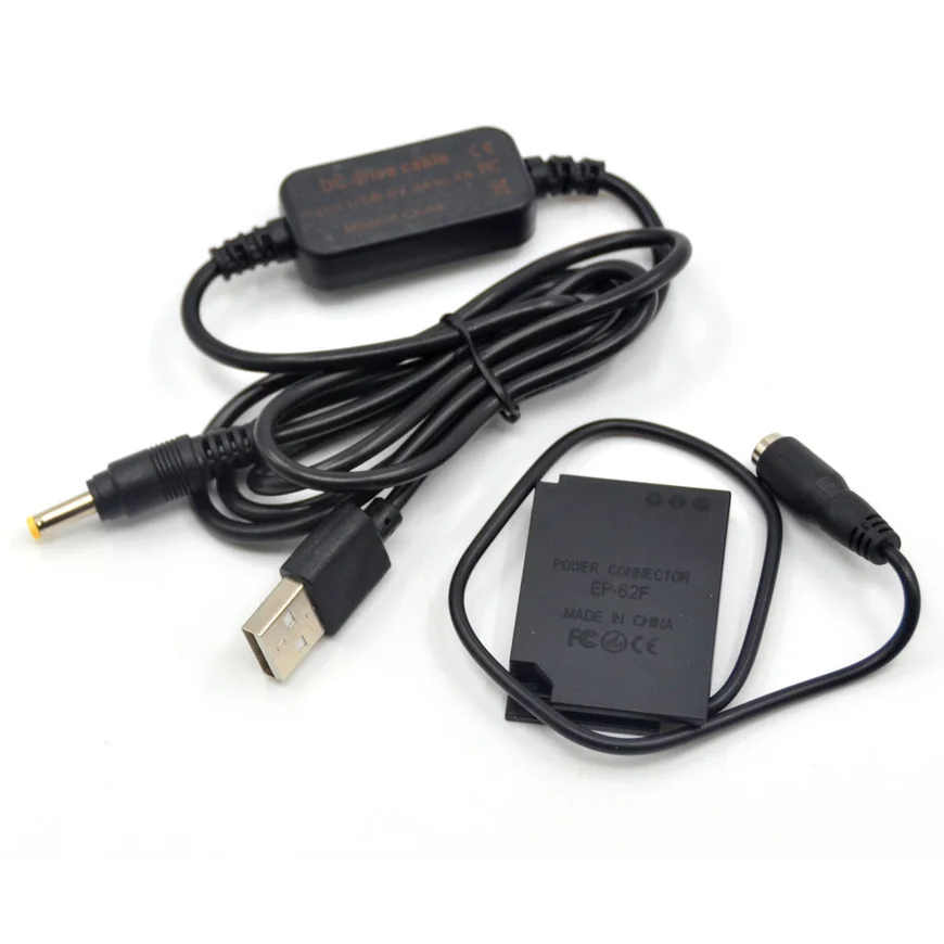 5V USB power bank charger cable EH-62F+EP-62F DC Coupler EN-EL12 dummy battery for Nikon S1200PJ S6100 S6200 S8100 S9100 S9900