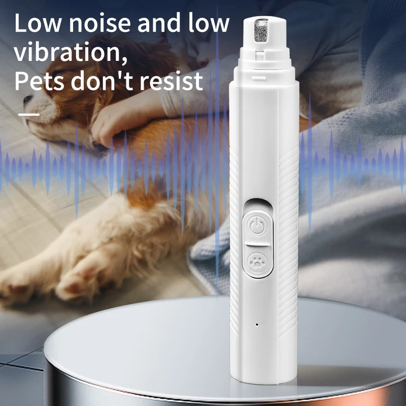 Electric Dog Nail Clippers Quiet Emery Nail Grinder Rechargeable USB Charging Pet Paws Grooming Trimmer Tools Dog Supplies