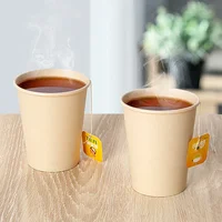 100pcs Disposable Paper Cups 250ml Solid Color Paper Cups Coffee Milk Cup Paper Cup For Hot Drinking Party Supplies 3