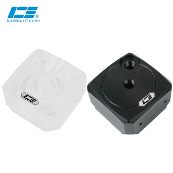 IceManCooler D5 펌프 수리 키트 바디, D5 펌프 수정 상단 커버 캡, 컴퓨터 D5 펌프용 갑옷 포함, 검정색, 투명