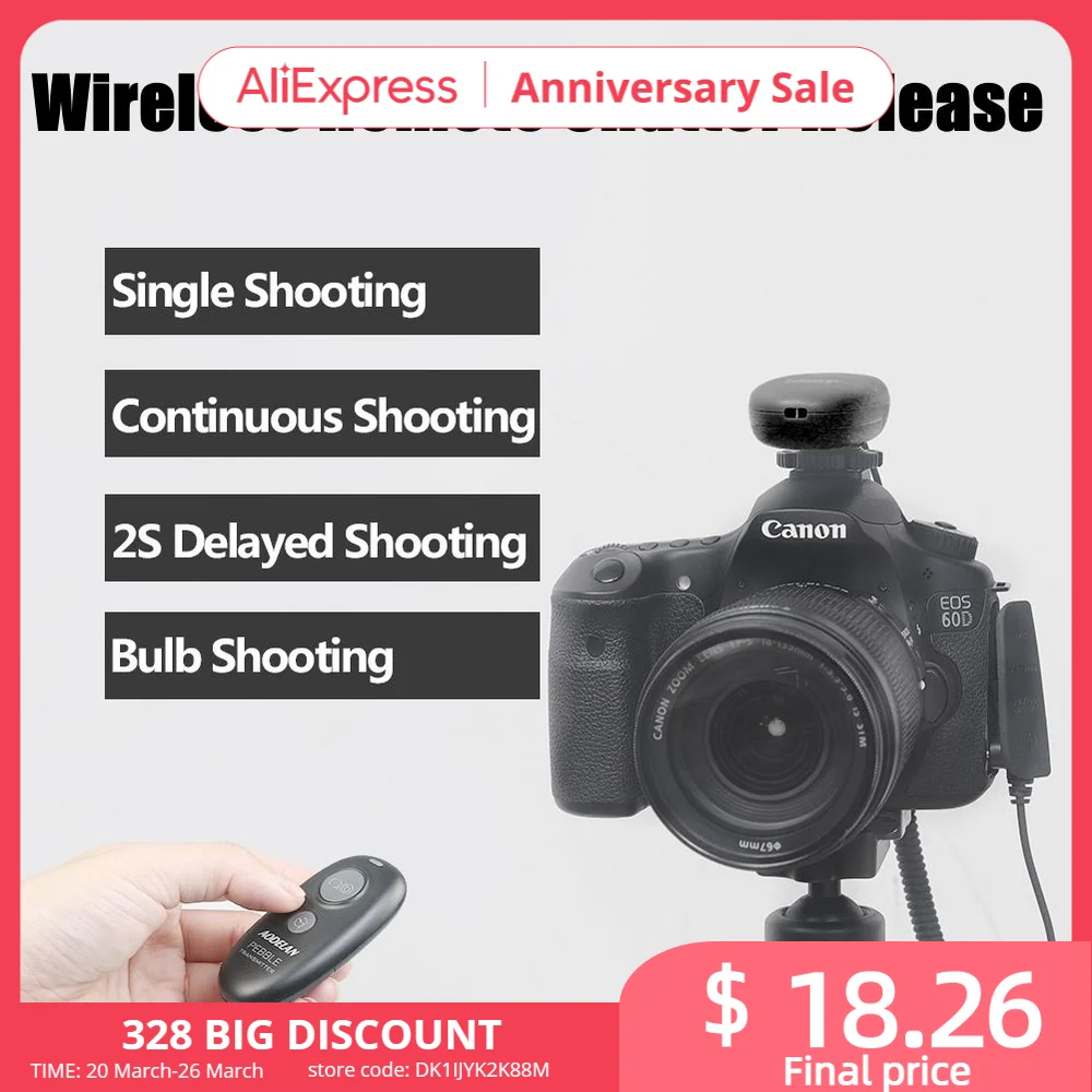 AODELAN Wireless Shutter Release Remote Control For Canon R3 R5C R6