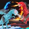 Electric Remote Dinosaur Spray Dragon Roar Walking Control Simulation Animal Model Kids Toys for Christmas Gift blue 5