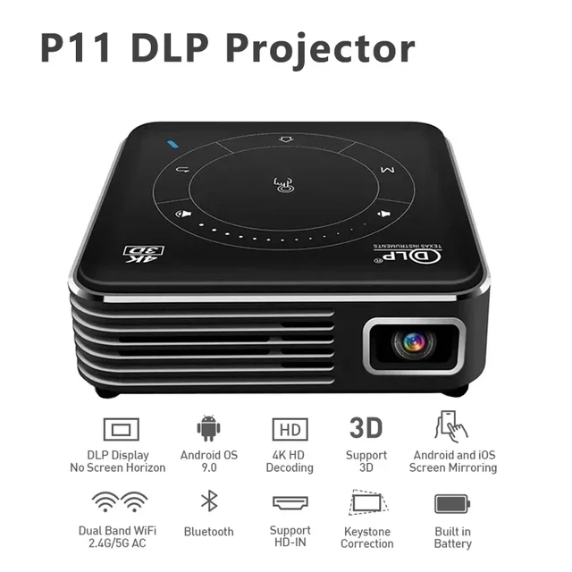 Proyector de bolsillo Wifi Bluetooth Dlp Portátil Proyector de