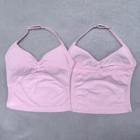Haut de sport à bretelles réglable pour femmes, dos nu, soutien-gorge intégré, vêtements de Yoga, chemises sans manches, tenues d'entraînement, débardeur 5