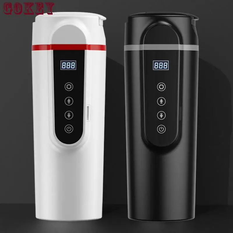 24v 12v Car Heater Cup 420ml Stainless Steel Bottles Temperature Control Car Water Heater Travel Coffee Mug Warmer Car Kettle 45