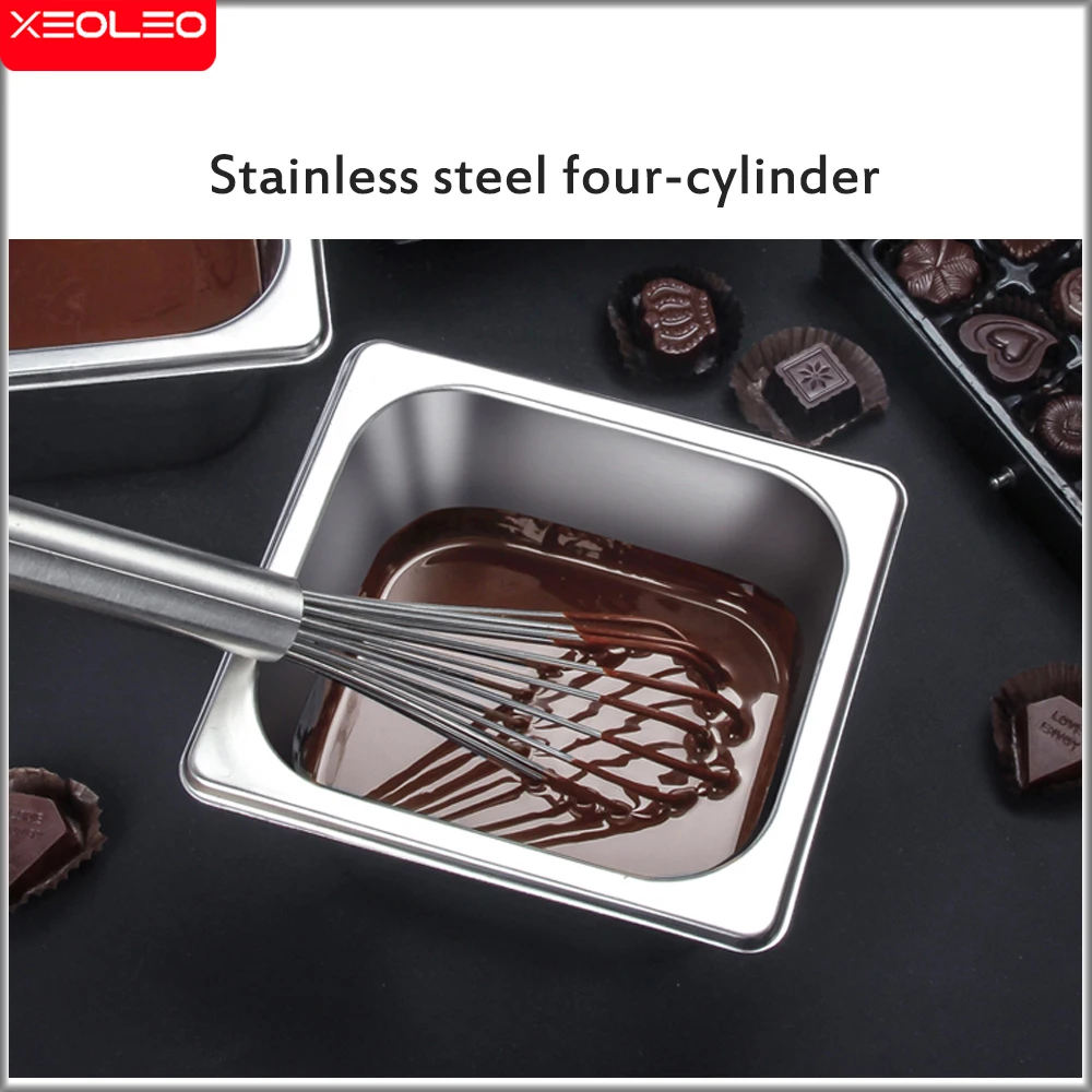 XEOLEO Chocolate Melting Machine Tempering Holding Furnace Chocolate Melter Stove 4 Tanks Keep Heating Hot Fondue Decoration
