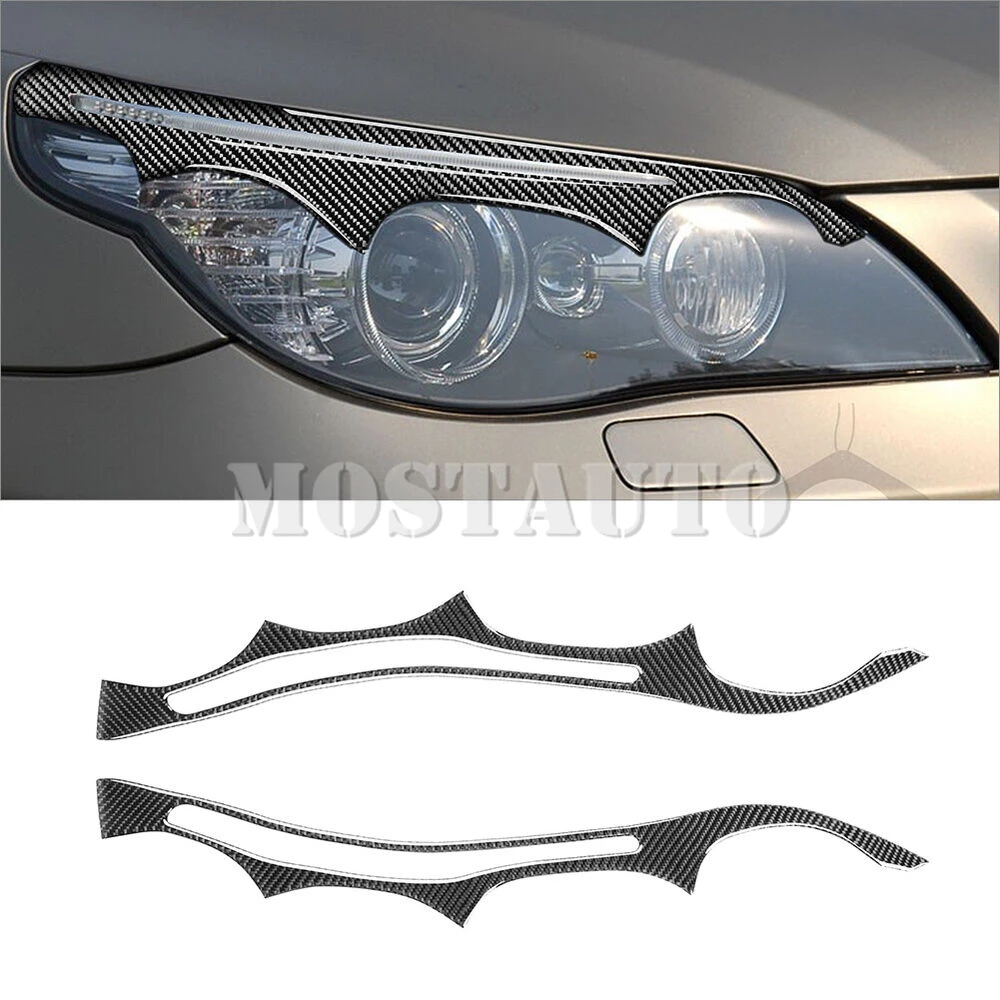 

2 шт., накладки на глаза из углеродного волокна для BMW 5 2005-2010