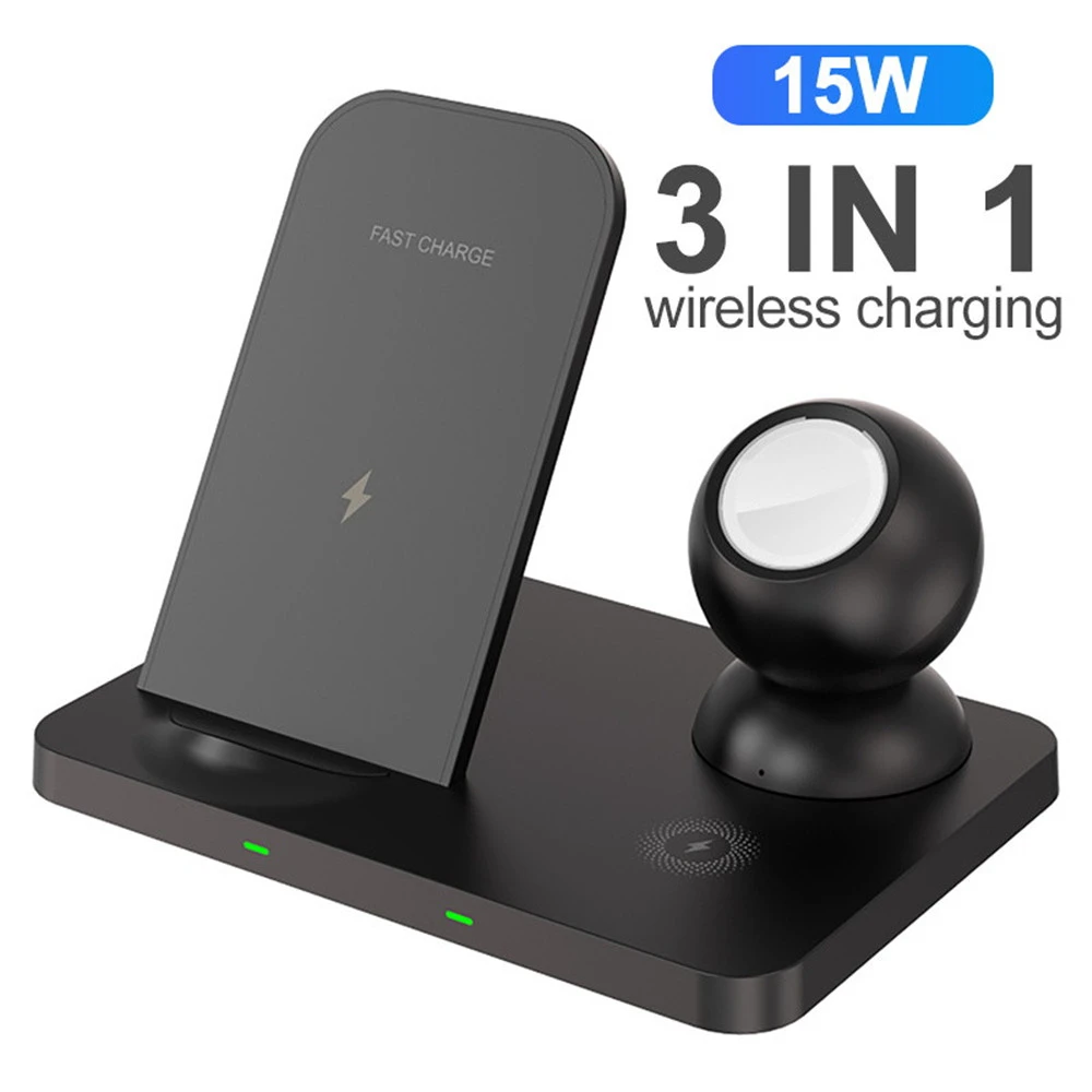 samsung wireless charging pad 3 in 1 Wireless Charger Stand 15 Fast Charger Magnetic Watch Charging for iPhone 12 11 pro XS Samsung S20 for Airpods iWatch 6 5 samsung wireless charger trio