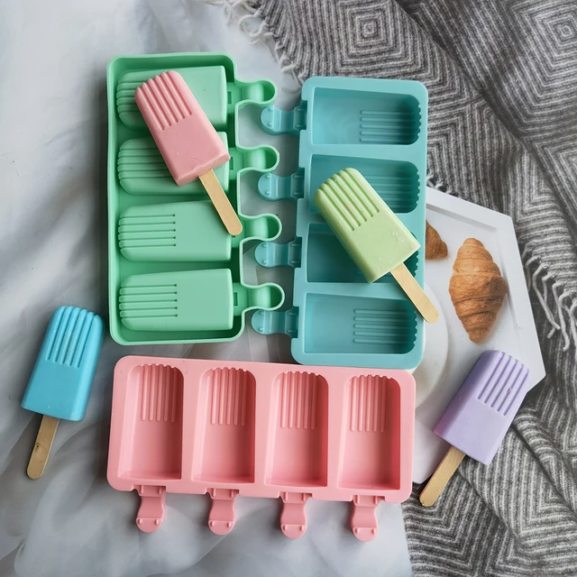 Silicone Ice Cream Popsicles Mold  Silicone Ice Pop Cream Maker - Food  Grade - Aliexpress