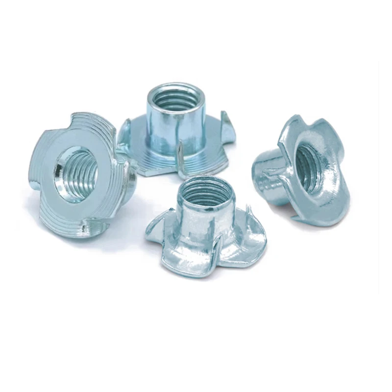 M3 M5 M6 M8 M10 Carbon Steel Zinc 4 Claw Nut 304 Stainless Steel Hex Socket Screw Bolt Kit for Wood Furniture Woodwork Assembly