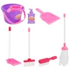 7 Pcs Cleaning Mopping Set Sweeping Toy Kit Pretend Play Playthings Children Tools Small Toys Role Broom Dustpan Mini 2
