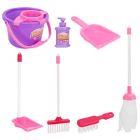 7 Pcs Cleaning Mopping Set Sweeping Toy Kit Pretend Play Playthings Children Tools Small Toys Role Broom Dustpan Mini 2