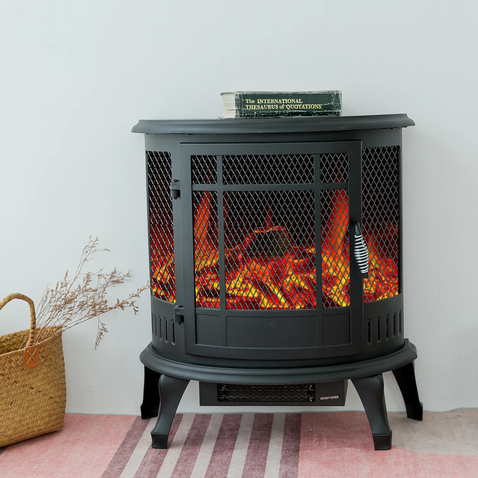 25 Inch Tall Portable Electric Wood Stove Fireplace with Flame Effect,  Freestanding Indoor Space Heater with Remote - AliExpress