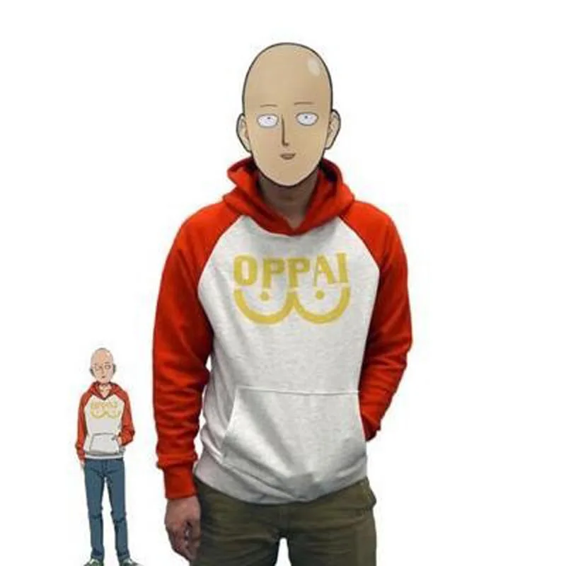 Oppai Hoodie Costume Saitama Sweater Anime Oppai Saitama Jacket