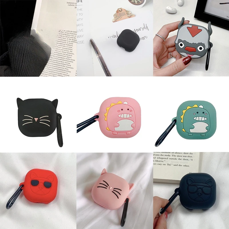 

Cute Cartoon Earphone Cover for Samsung Galaxy Buds Live Case Silicon Case for Buds Pro Buds 2 Headphone Box with Hook