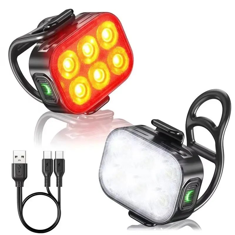 USB Rechargeable Bike Light Set for Mountain Road Cycling