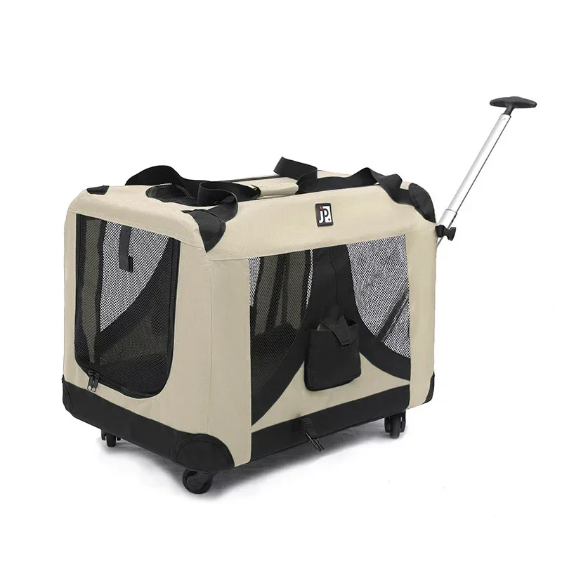 

Foldable Cat Cage Dog Carrier Portable Dog Trolley Cage Car Pet Cage Dog Kennel Cat Litter Tent