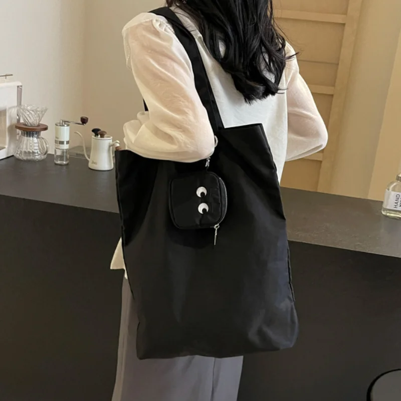 High Color Value Fshion Trend Embroidery Color Cloth Bag Cute Foldable Storage Bag Daily Casual  All-Match Shoulder Bag