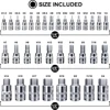 34pcs Master Hex Bit Socket Set Allen Wrench Bit Kit Hex Key for Ratchet Socket Tool SAE and Metric 3/8, 1/4, 1/2 Drive Socket 2