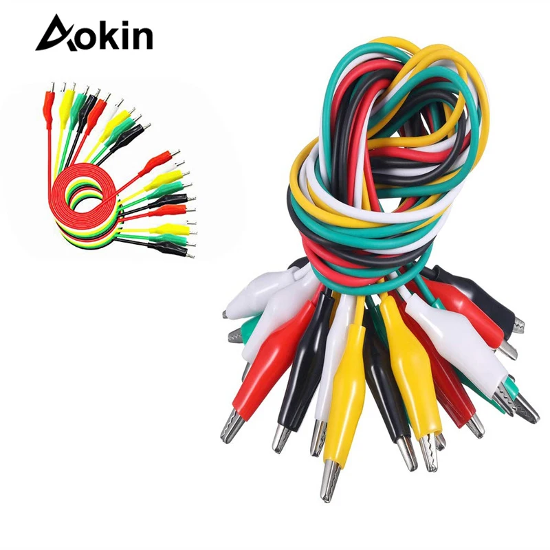 10pcs Line length 50cm Crocodile Clip Number 35mm Doubleended